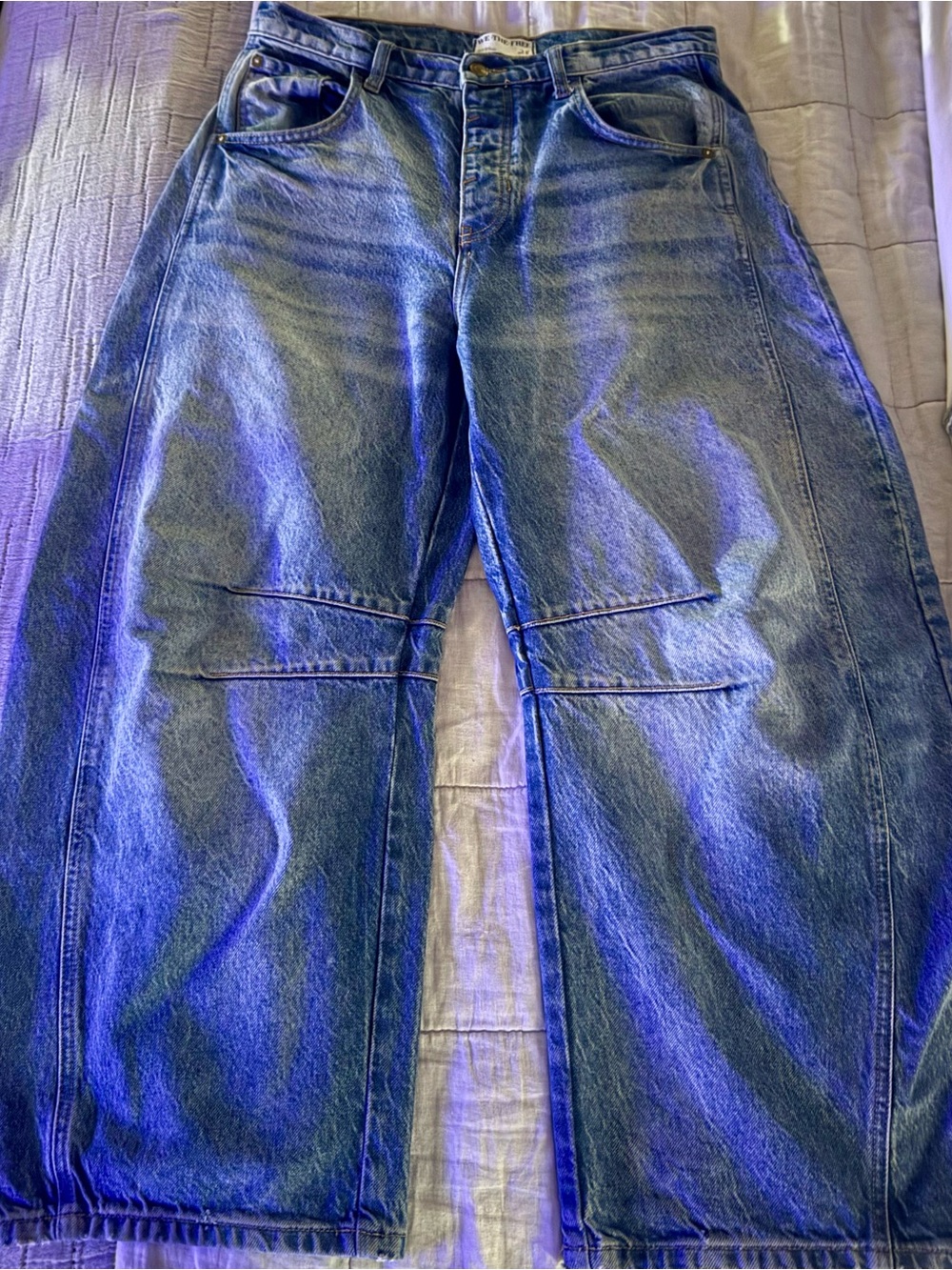 Free People We The Free Good Luck Mid-Rise Barrel Jeans - Picture 4 of 5